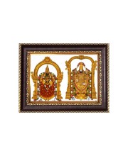 Sri Tirupati Balaji and Sri Padmavati Digital Print Photo 6.7x8.7 inches - Vibrant Religious Desk And Wall Art for Home , Office and Temple Decor and Gifting.