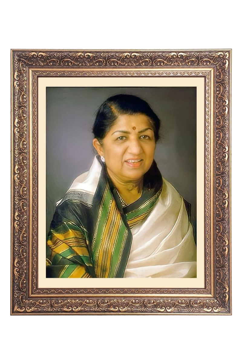 Lata Mangeshkar Big Photo Frame - 10x14 Inches for Home ,Temple &  Office Decoration