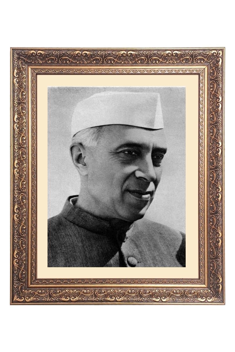 Pundit Jawaharlal Nehru Big Photo Frame - 10x14 Inches for Home ,Temple &  Office Decoration