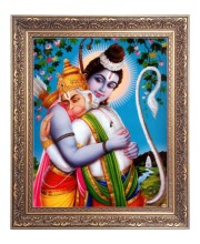 Sri Ram and Sri Hanumanji Big Photo Frame - 10x14 Inches for Home ,Temple &  Office Decoration