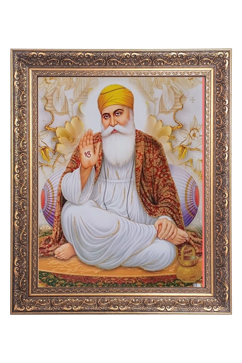 Guru Nanak Big Photo Frame - 10x14 Inches for Home ,Temple &  Office Decoration