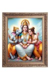 Maa Parbati, Sri Ganesh & Sri Kartik Big Photo Frame - 10x14 Inches for Home ,Temple &  Office Decoration