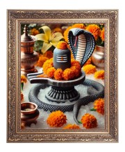 Shiv Linga Big Photo Frame - 10x14 Inches for Home ,Temple &  Office Decoration