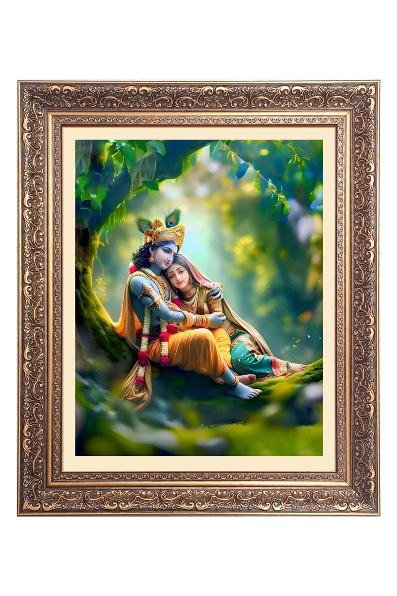 Sri Krishna with Sri Radha Big Photo Frame - 10x14 Inches for Home ,Temple &  Office Decoration