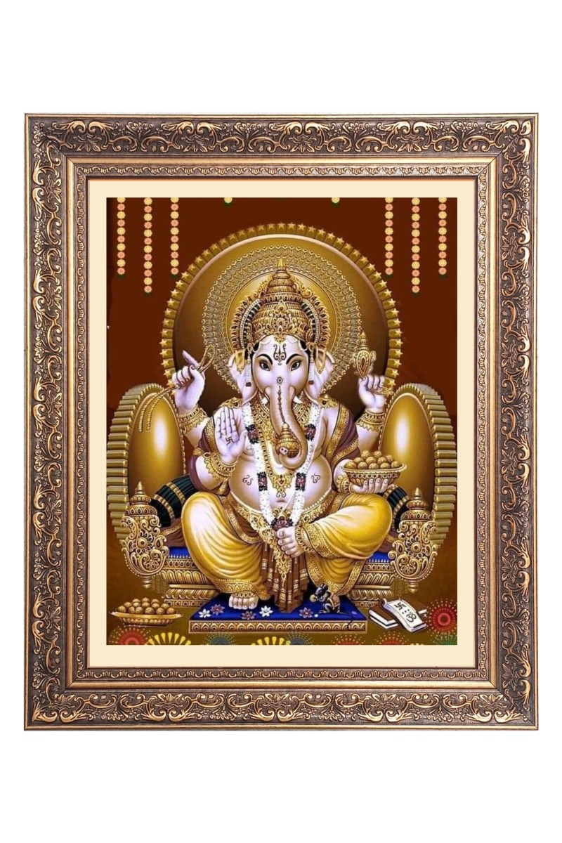 Lord ganshji Big Photo Frame - 10x14 Inches for Home ,Temple &  Office Decoration