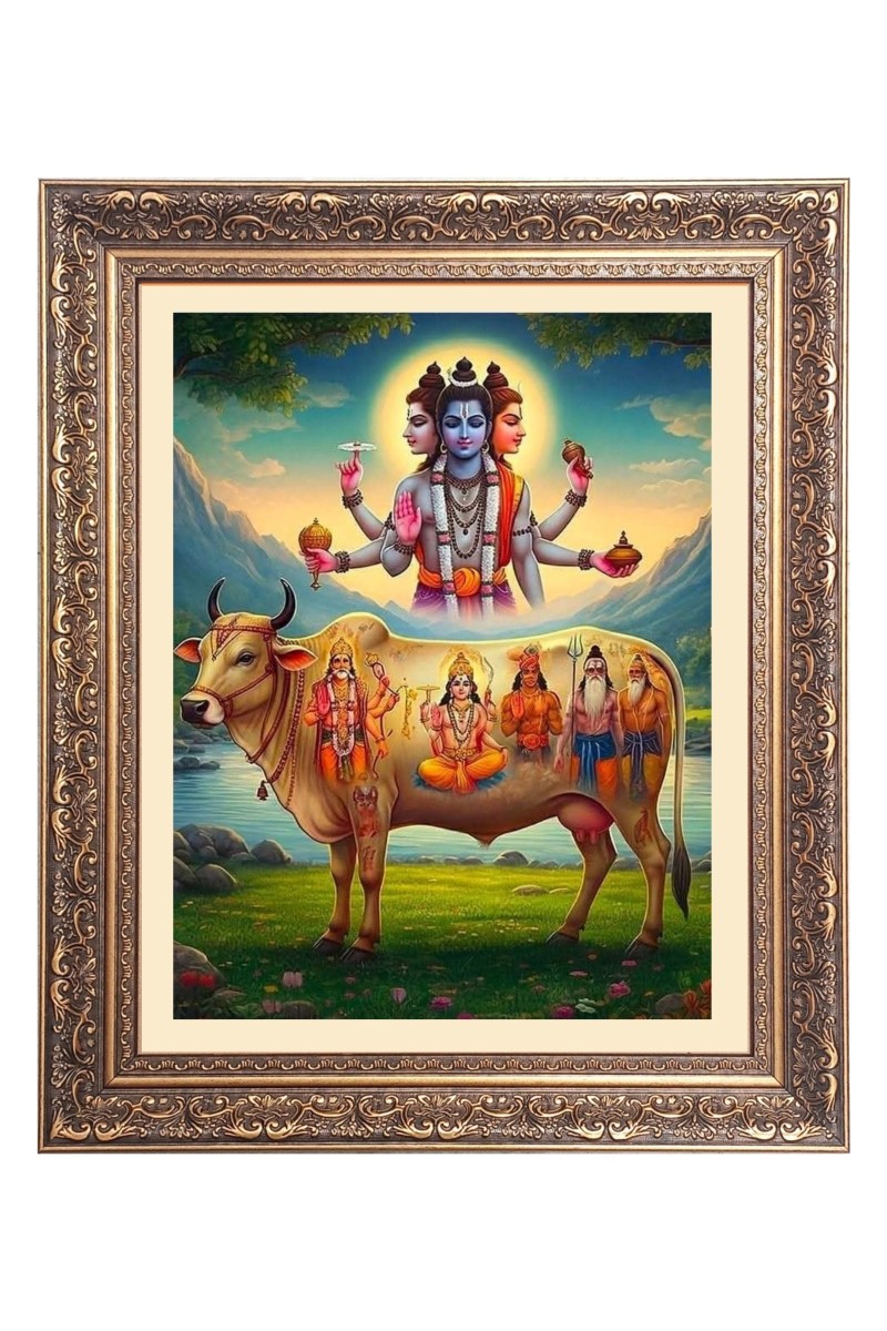 God Dattatreya Big Photo Frame - 10x14 Inches for Home ,Temple &  Office Decoration