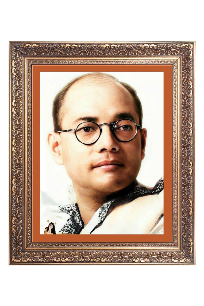 Netaji Subhash Chandra Bose Big Photo Frame - 10x14 Inches for Home ,Temple &  Office Decoration