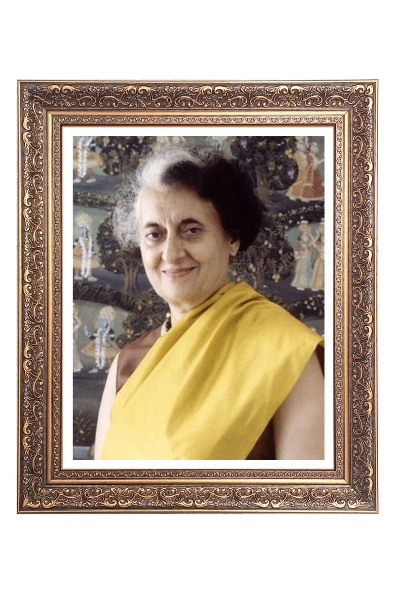 Srimati Indira Gandhi in Saree Big Photo Frame - 10x14 Inches for Home ,Temple &  Office Decoration