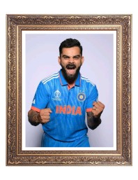 Sri Virat Koholi Big Photo Frame - 10x14 Inches for Home ,Temple &  Office Decoration