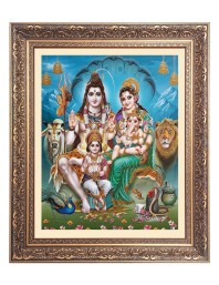 Lord Shiv and Maa Parbati Big Photo Frame - 10x14 Inches for Home ,Temple &  Office Decoration