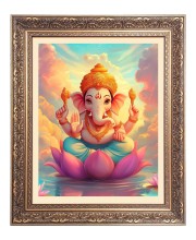 Sri Ganeshiji Big Photo Frame - 10x14 Inches for Home ,Temple &  Office Decoration