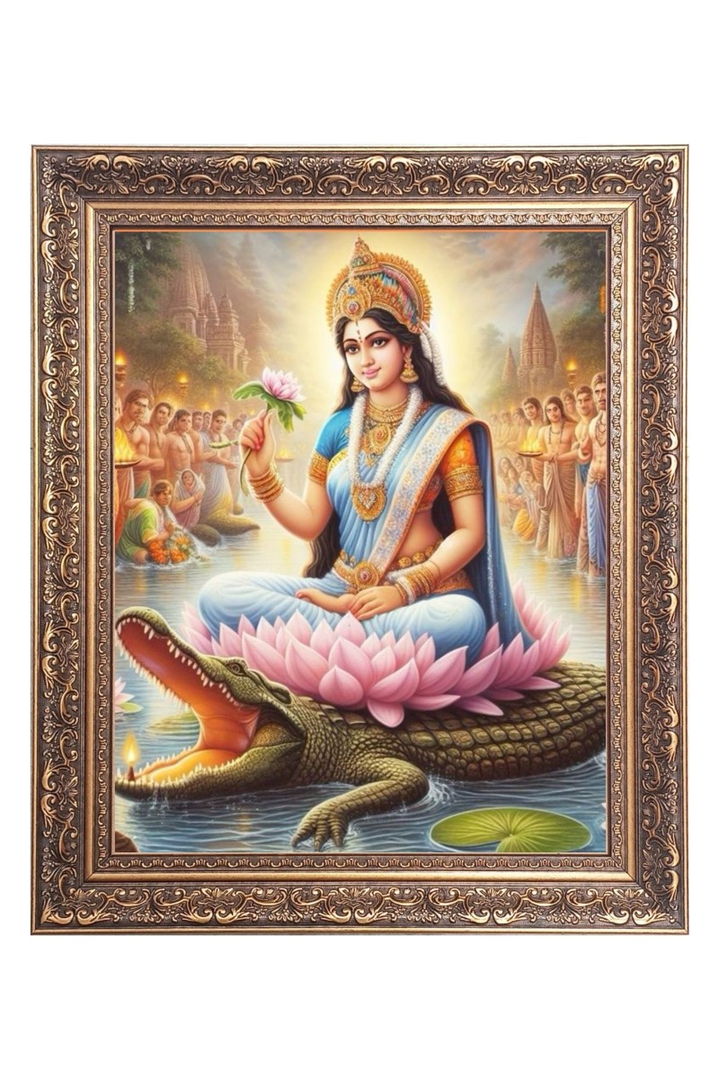 Maa Ganga Big Photo Frame - 10x14 Inches for Home ,Temple &  Office Decoration