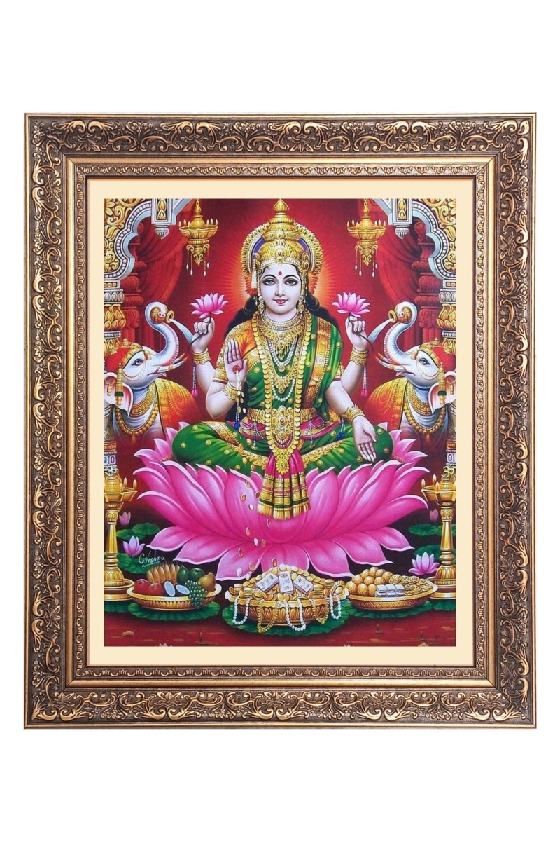 Mata Lakshmi Big Photo Frame - 10x14 Inches for Home ,Temple &  Office Decoration