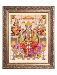 Mata Lakshmi, Sri Ganesh and Maa Saraswathi Big Photo Frame - 10x14 Inches for Home ,Temple &  Office Decoration
