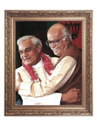 Sri Atal Bihari Bajpayee and Sri Lal Krishna Advani Big Photo Frame - 10x14 Inches for Home ,Temple &  Office Decoration