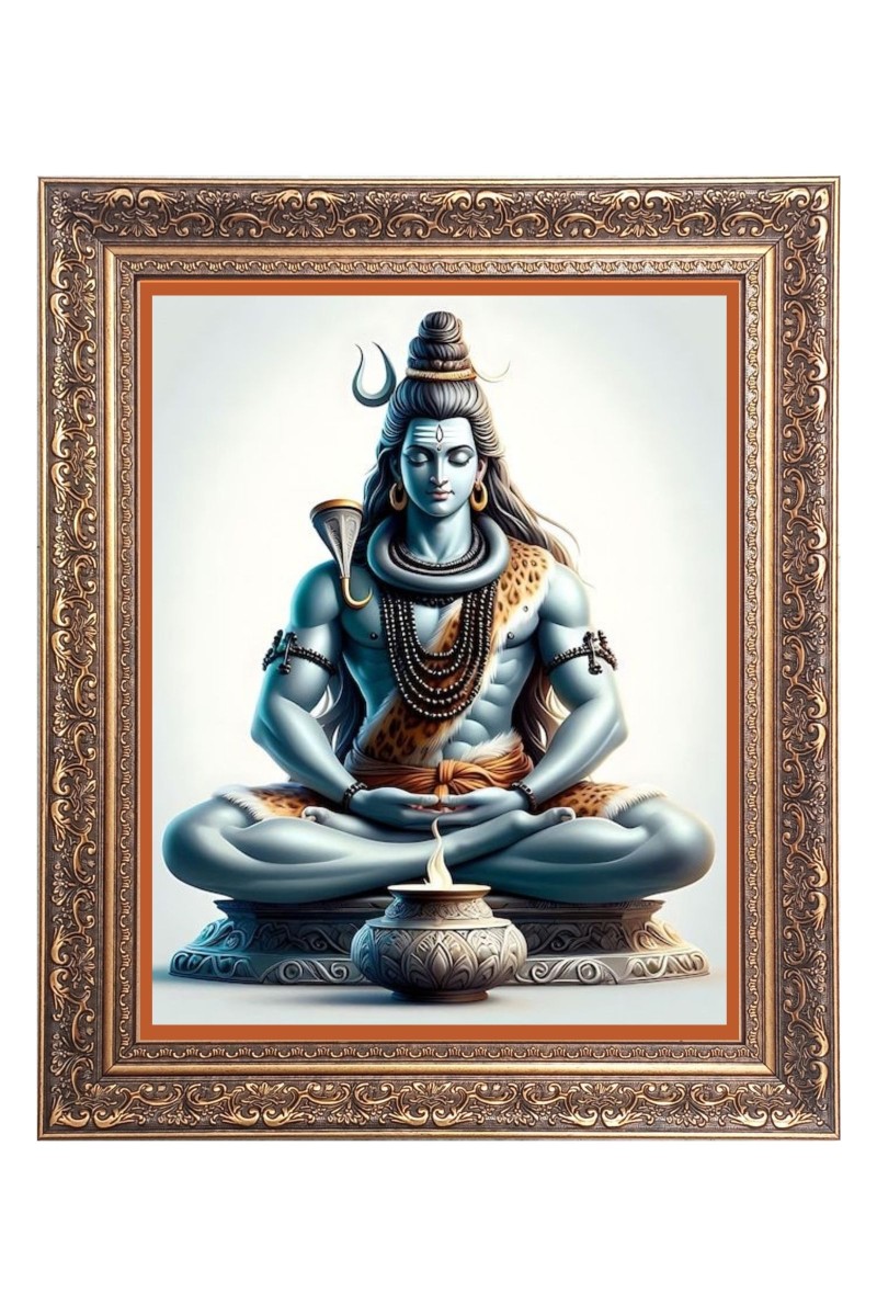 Lord Shiv Big Photo Frame - 10x14 Inches for Home ,Temple &  Office Decoration