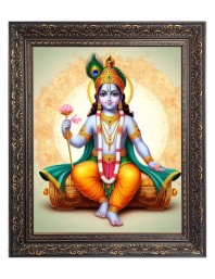 Sri Krishna Big Photo Frame - 10x14 Inches for Home ,Temple &  Office Decoration