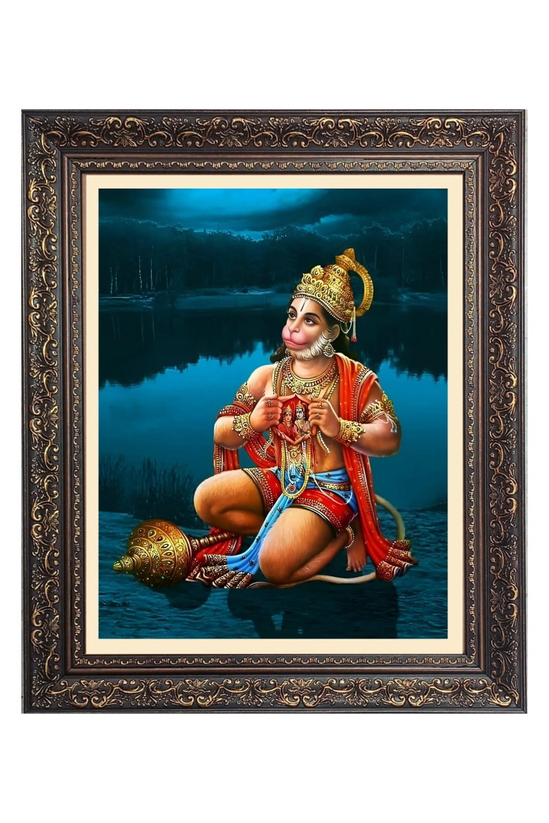 Sri hanuman  Big Photo Frame - 10x14 Inches for Home ,Temple &  Office Decoration