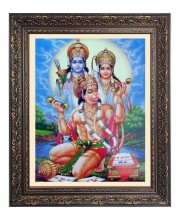 Sri Ram, Maa Sita and Sri Hanuman Big Photo Frame - 10x14 Inches for Home ,Temple &  Office Decoration