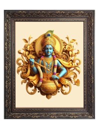 Lord Krishna Big Photo Frame - 10x14 Inches for Home ,Temple &  Office Decoration