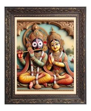 Maa Laxmi with  Lord Jagannath Big Photo Frame - 10x14 Inches for Home ,Temple &  Office Decoration