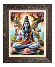 Lord Shiv Big Photo Frame - 10x14 Inches for Home ,Temple &  Office Decoration