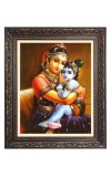 Baby Krishna with Maa yoshda Big Photo Frame - 10x14 Inches for Home ,Temple &  Office Decoration