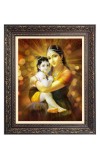 Baby Krishna with Maa yoshda Big Photo Frame - 10x14 Inches for Home ,Temple &  Office Decoration