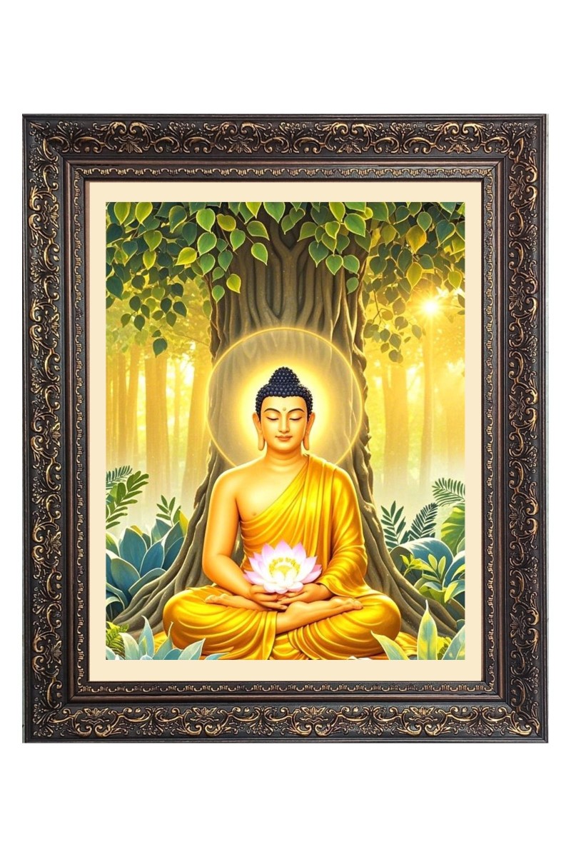 Sri Gautam Buddha Big Photo Frame - 10x14 Inches for Home ,Temple &  Office Decoration