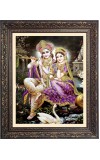Sri Krishna and Sri Radha Big Photo Frame - 10x14 Inches for Home ,Temple &  Office Decoration