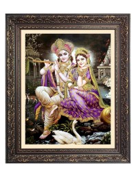 Sri Krishna and Sri Radha Big Photo Frame - 10x14 Inches for Home ,Temple &  Office Decoration