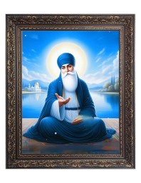 Guru Nanak Dev Ji Big Photo Frame - 10x14 Inches for Home ,Temple &  Office Decoration