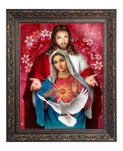 Mother Mary - Lord Jesus Christ Big Photo Frame - 10x14 Inches for Home ,Temple &  Office Decoration
