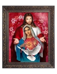 Mother Mary - Lord Jesus Christ Big Photo Frame - 10x14 Inches for Home ,Temple &  Office Decoration