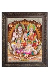 Lord Shiv Maa Parbati Family Big Photo Frame - 10x14 Inches for Home ,Temple &  Office Decoration