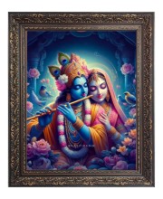 Sri Radha with Sri Krishna Big Photo Frame - 10x14 Inches for Home ,Temple &  Office Decoration