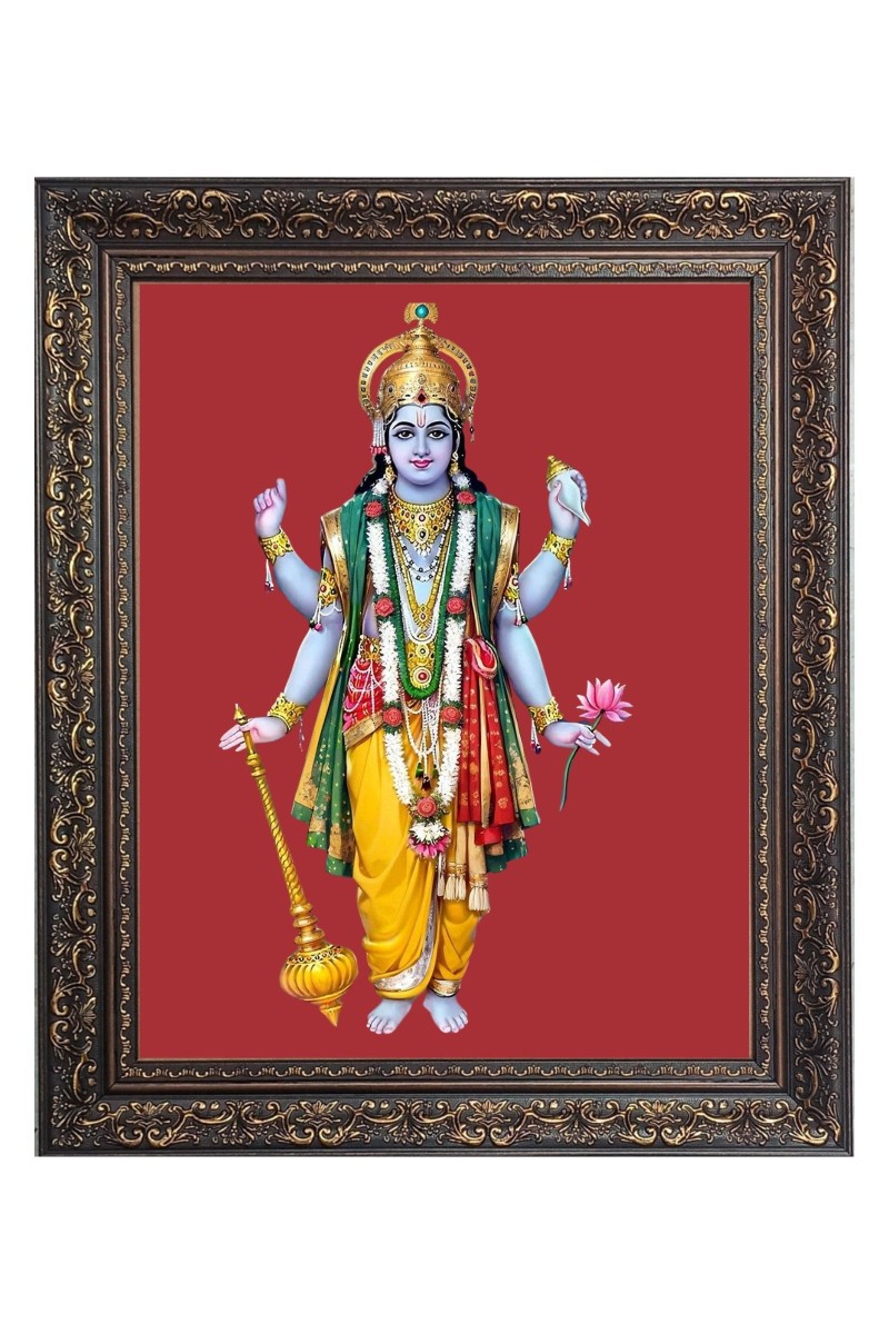 God Narayan Big Photo Frame - 10x14 Inches for Home ,Temple &  Office Decoration