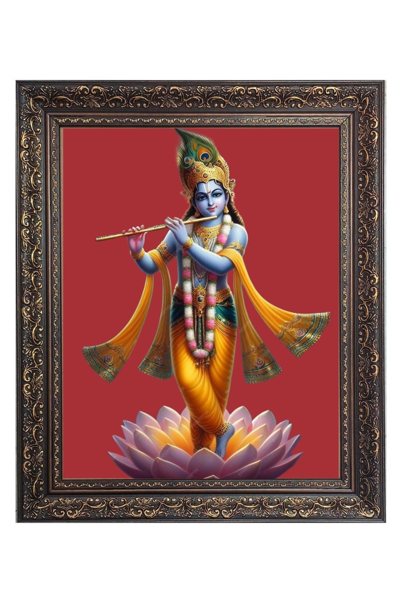 Sri Krishna Big Photo Frame - 10x14 Inches for Home ,Temple &  Office Decoration
