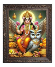 Maa Lakshmi (Laxmi) Big Photo Frame - 10x14 Inches for Home ,Temple &  Office Decoration