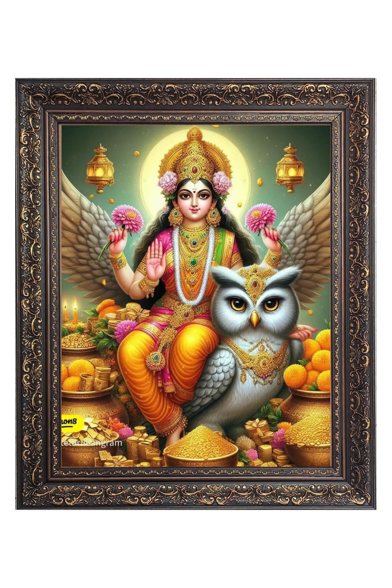 Maa Lakshmi (Laxmi) Big Photo Frame - 10x14 Inches for Home ,Temple &  Office Decoration