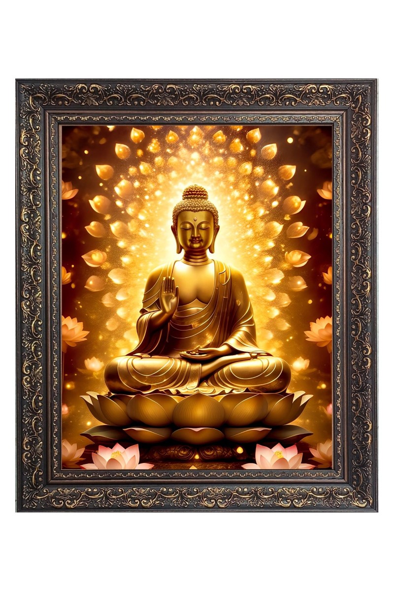 Goutam Buddha Big Photo Frame - 10x14 Inches for Home ,Temple &  Office Decoration
