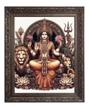 Goddess Durga Big Photo Frame - 10x14 Inches for Home ,Temple &  Office Decoration