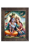 Sri Krishna with Sri Radha Big Photo Frame - 10x14 Inches for Home ,Temple &  Office Decoration