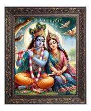 Sri Krishna with Sri Radha Big Photo Frame - 10x14 Inches for Home ,Temple &  Office Decoration