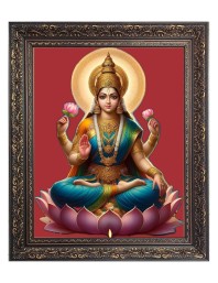 Godess Lakshmi  (Laxmi) Big Photo Frame - 10x14 Inches for Home ,Temple &  Office Decoration