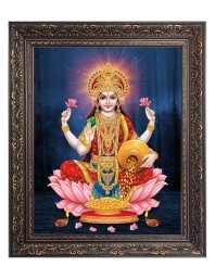Mata Lakshmi (Laxmi) Big Photo Frame - 10x14 Inches for Home ,Temple &  Office Decoration