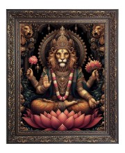 Narasimha Big Photo Frame - 10x14 Inches for Home ,Temple &  Office Decoration