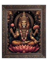 Narasimha Big Photo Frame - 10x14 Inches for Home ,Temple &  Office Decoration