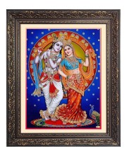 Sri Radha and Sri Krishna Big Photo Frame - 10x14 Inches for Home ,Temple &  Office Decoration