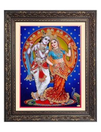 Sri Radha and Sri Krishna Big Photo Frame - 10x14 Inches for Home ,Temple &  Office Decoration